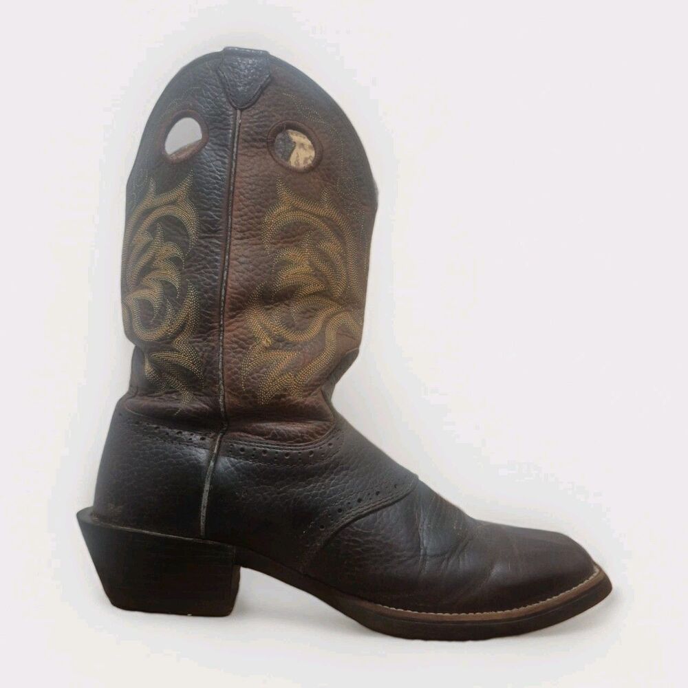 Justin 2523 Mens Stampede Western Square Toe Cowboy Boots Brown 11D